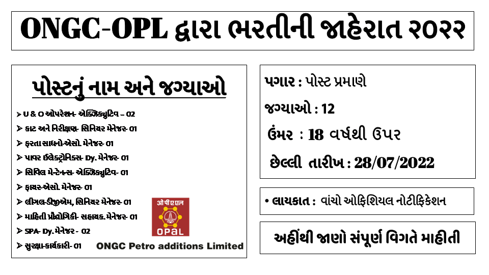 ONGC પેટ્રો એડિશન લિમિટેડમાં આવી ભરતી